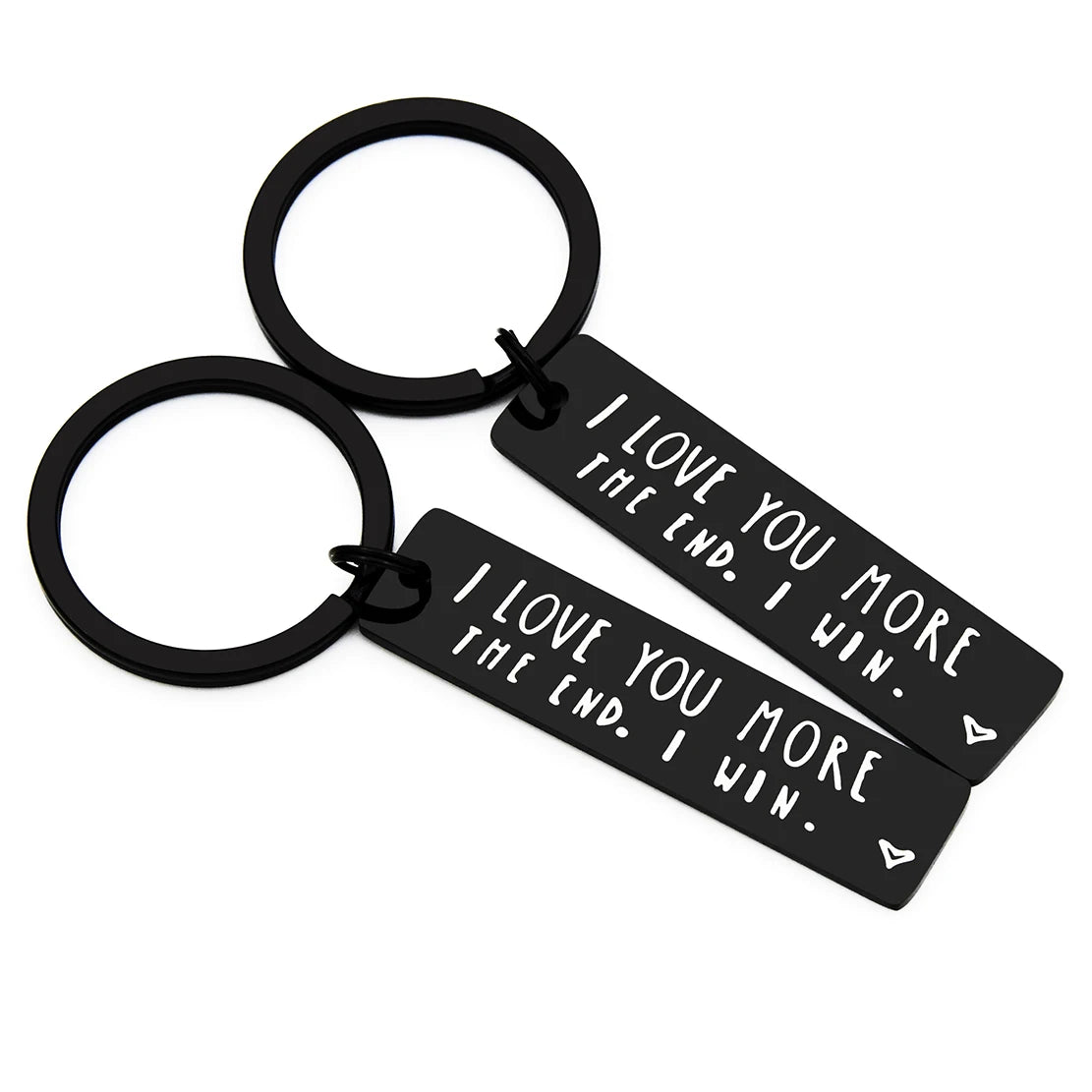 DIY Custom Key Chain I Love You More the End I Win Keychain Stainless Steel Keyring