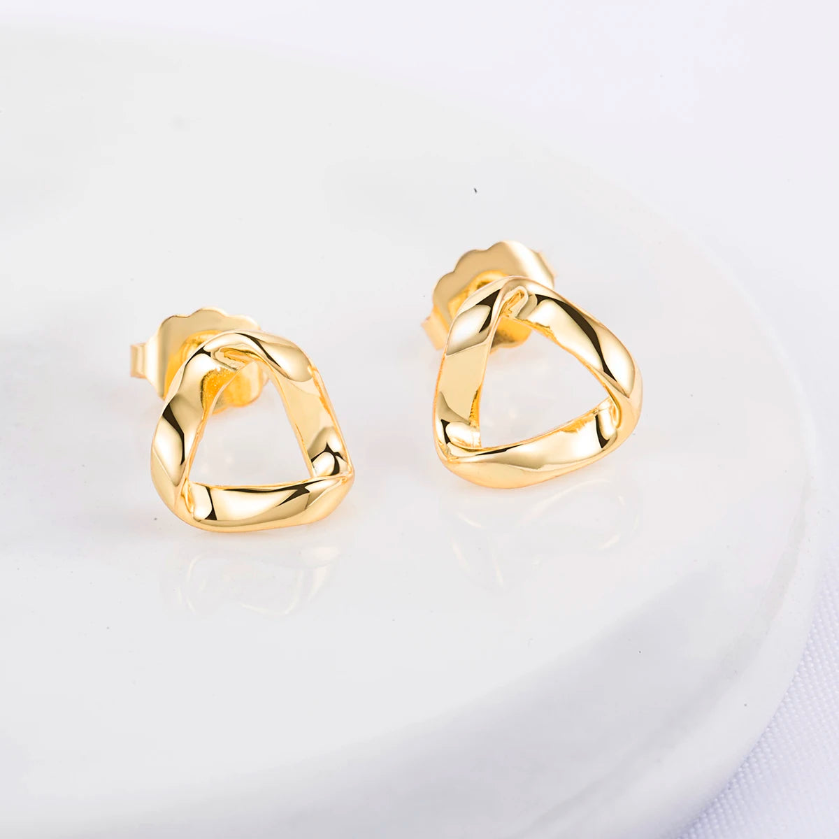 Fashion 14k Metal Copper Brass Gold Earrings Women