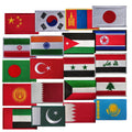 Asia All Country Luxury Chenille Embroidered Flag Patch Hook and Loop Custom Patches with 3D Design