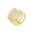 RINNTIN SR307 New Arrival 925 Sterling Silver Adjustable Ring Popular 14K Gold Plated Cubic Zircon Micro Pave Fine Jewelry Rings