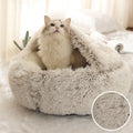 Winter Long Plush Cat Bed Round Pet House Cushion Cat House Warm Kitty Basket Dog Bed Sleep Bag Nest for Small Cat Products