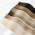 Leshine for Genius Weft 100% Human Hair Extensions Invisible Handtied Virgin Hair Dyed Russian Hair