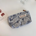 Luxury Ladies Canvas Makeup Brush Organizer PC Embroidered for Toiletry Cosmetic Bags Zipper Closure Wholesale Travel Pouch