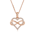Hot Sale 925 Sterling Silver D Color VVS Infinity Heart Pendant and Chain Moissanite Necklaces for Women