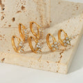 18K Gold Plated Stainless Steel Huggie Earrings Trendy Waterdrop & CZ Zircon Hypoallergenic 5A Zircon Girls Hoop Earrings
