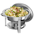 Full Size Stainless Steel Chafing Dish Buffet Set Silver Round Catering Tray Food Warmer Set
