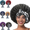 New Designer Custom Satin Silk Braid Bonnets for Women Hair Wraps Printed Elastic Bands Hair Care Caps