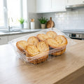 Plastic Food Grade PET Disposable Container Lock Lid Blister Transparent Rectangle Dessert Display Pizza Sushi Take Away Box