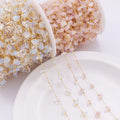 DIY Charms for Jewelry Making 18k Gold Plated Crystal Chains Handmade Chain with Precious Stones for Jewelry Making