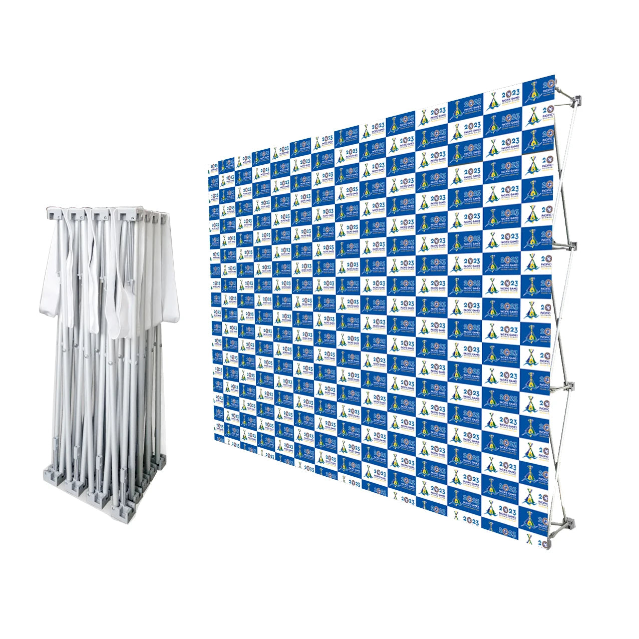 Portable Exhibition Booth Wall Banner Stand Straight Backdrop Tension Fabric Pop up Display for Trade Show