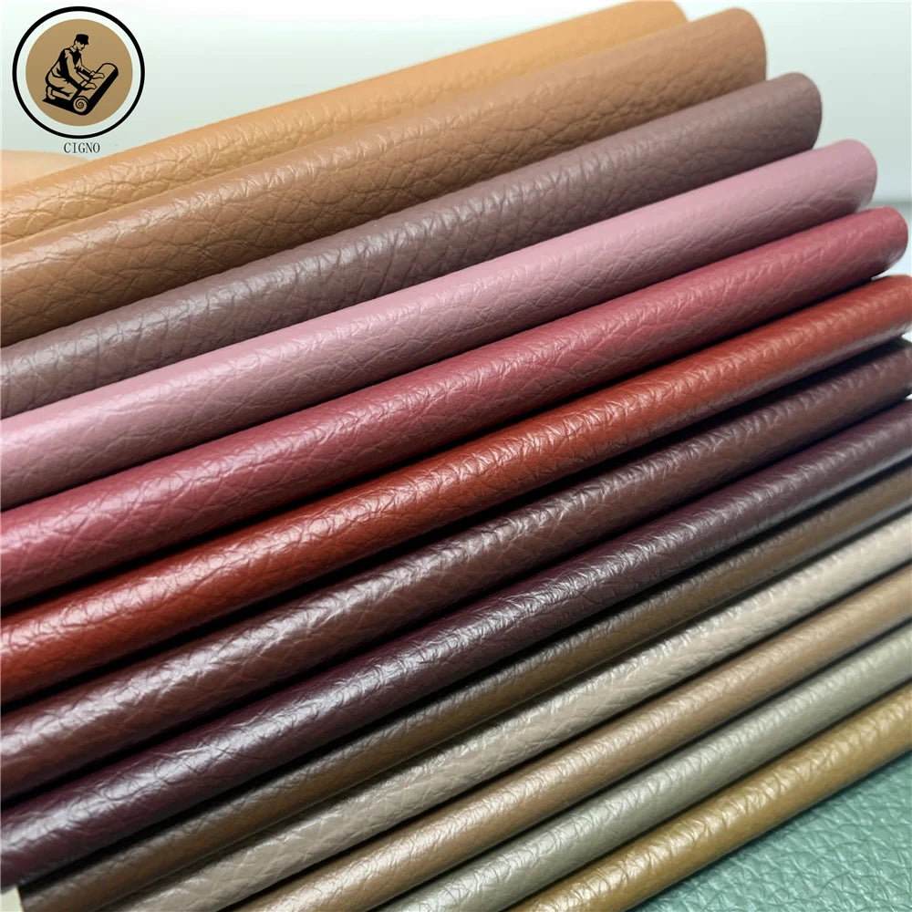 Classic Litchi Lychee Grain Embossed Vinyl Synthetic Leather for Upholstery Furniture Sofa Bags Car Eco Friendly Recycled