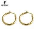 18K Gold Geometric Round Hoop Earrings Womens 925 Sterling Silver Luxury Fashion Chunky Earring Custom Fine Jewelry Wholesale