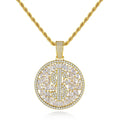 JINSE Queen Coin Pendant Necklace Jewelry Hip Hop Zodiac Zircon Men Necklace