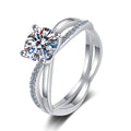Fashion Jewelry Hollow Out X Shape Shining Moissanite Ring 925 Sterling Silver Engagement Rings Women Jewelry