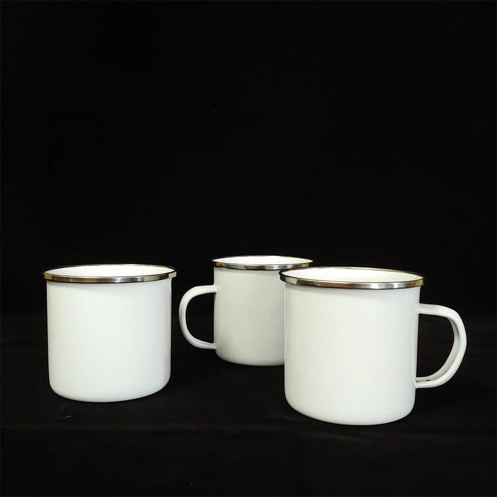 Ready to Ship S017 12oz 360ml in Stock Sublimation Blanks Custom White Enamel Mug for Mother s Day Father s Day