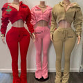 Women's Autumn Winter Clothing Jogging Tracksuits Set Cargo Sweatpants and Hoodies Set 2 Piece Sweatsuits Set for Women
