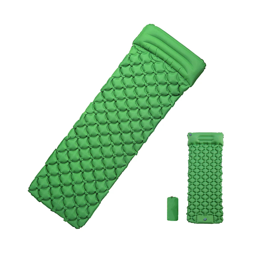 190*58*6cm Inflatable Sleeping Pad TPU Camp Air Mattress Sleeping Pad With Pillow For One Person