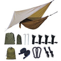 MINGCHAN Low Moq Waterproof Rain Fly Tarp Sunscreen Camping Tarp Shelter and Mosquito Net Hammock Set for Hiking