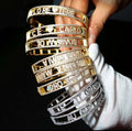 Fashion Latest Design Diamond Letters Custom Name Gold-plated Stainless Steel Initial Bracelet for Women