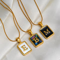 Letter Pendant Necklace Jewelry Waterproof Stainless Steel Shell Pendant Simplicity Design Fashion Couple Gift Necklace