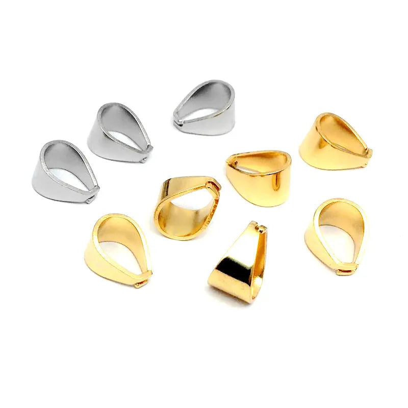 Jewelry Accessories Inoxydable Closed 304 Stainless Steel Claw Bail Finish Connectors Pendant Clasps Pinch Clip Snap Clasp Bail