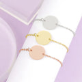 Hot Sale Stainless Steel Round Blank Bracelet Engraved Custom Name Bracelets for Gift