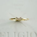 Tiny Design Personalized Women 925 Zircon Stone Small Heart Gold Ring