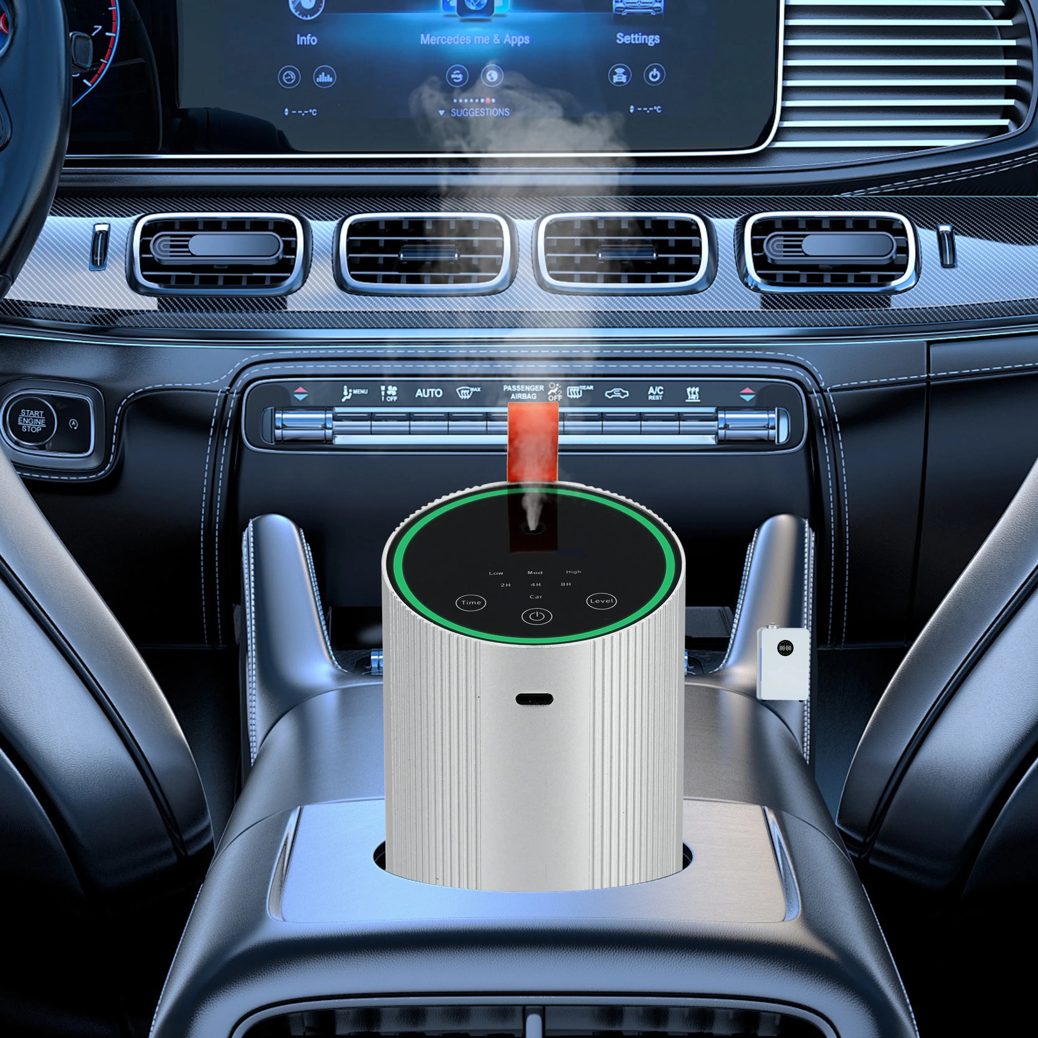 OEM ODM Auto Start/Stop Portable USB Car Diffuser Wireless Via Type-C Port Built-in Battery Touch Control Essential Hotels Metal