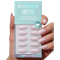 BTArtbox Plain Solid Color Purple Press on Nails Bulk Wholesale Short Almond Soft Gel Hand Made False Fake Nails Tip Press on