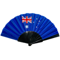 Custom Promotional Personalized Plastic Handheld Folding Fans with National Flag and Cartoon Logo Designs