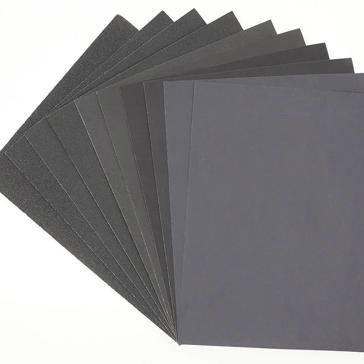 9''x11'' (230x280mm) Wet Dry Waterproof Silicon Carbide Sanding Paper 60#-2500# Grit Black Sheet for Wood Metal Grinding