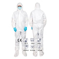 EN 14126 Compliant Microporous Polypropylene PPE Splash Resistant Workwear  EN ISO 13982-1 Disposable Safety Type 5 6 Coverall
