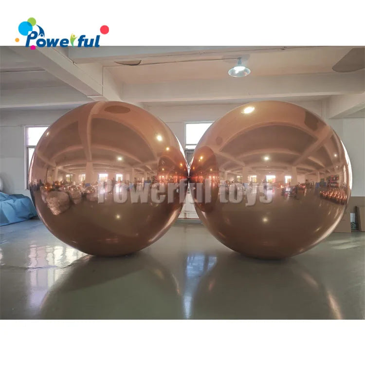 Rose Gold Inflatable PVC Ball Christmas Ball Ornaments Shiny Mirror Balloon