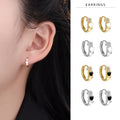 Heart Earrings Wholesale 925 Sterling Silver Small Tiny CZ Love Black White Gule Hoops for Women Girl Fine Jewelry Gift