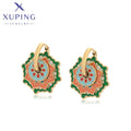 XUPING T000937785 Red Green Multi-layered Pattern Design Series Stainless Steel Jewelry Fashion Simple 14K Gold Color Earring