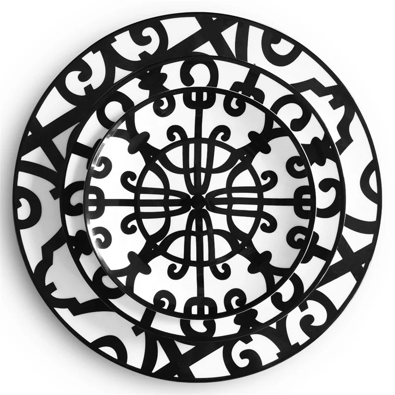 Wedding Ceramic Black Dinner Plate Dinnerware Sets