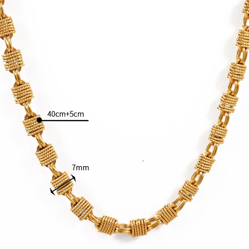 Vintage Stainless Steel Chain Bracelets Tarnish Free Chains 18K Gold Plated Special Chain Necklaces for Men Women