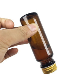 Custom 30ml Brown Oral Liquid Bottle Empty 50ml Brown Health Drink Glass Bottle Syrup Bottle with Aluminum Cap