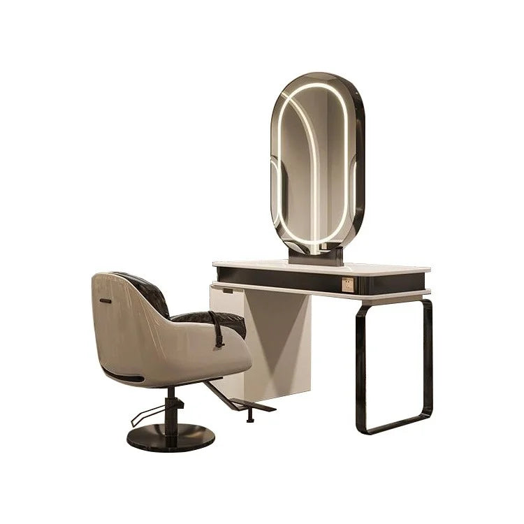 Professional Glass Mirror Table for Hair Salons Bridal Shops Barbershops-for Beauty Makeup Ironing Styling
