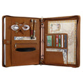 Handmade Zippered Genuine Leather Briefcase with 3 Ring Binder Premium Quality Product