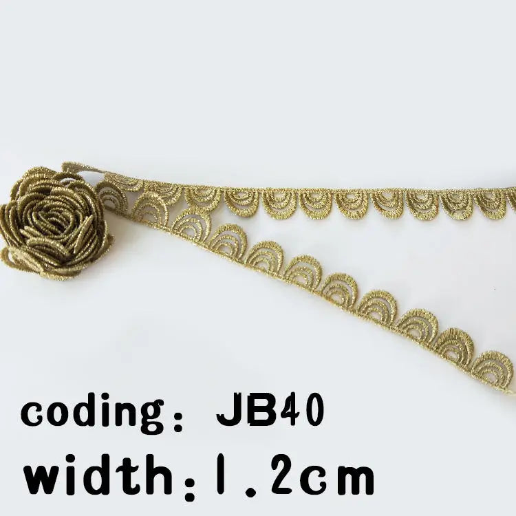 A Hot Sale Water-Soluble Gold Lace Trim Border Lace Tassels Multiple Styles for Decorative Clothing Curtains Sustainable Feature