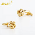 JINJIE Classic Fashion Personalized Designer Metal Brass Knot Cuff Links for Men Shirts