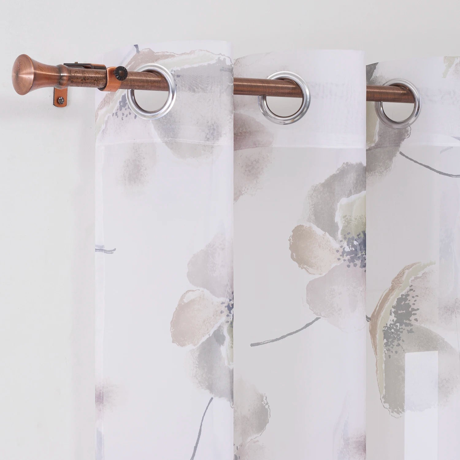 Wholesale Floral Design Transparent Voile Sheer Tulle Paper Digital Printing Curtains Elegant Printed Drapes for Home Living