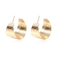Popular Fashion Earring 18k Gold-plated C-shaped Earrings Personality Honeycomb Punk Party Alloy Hoop Earrings for Women