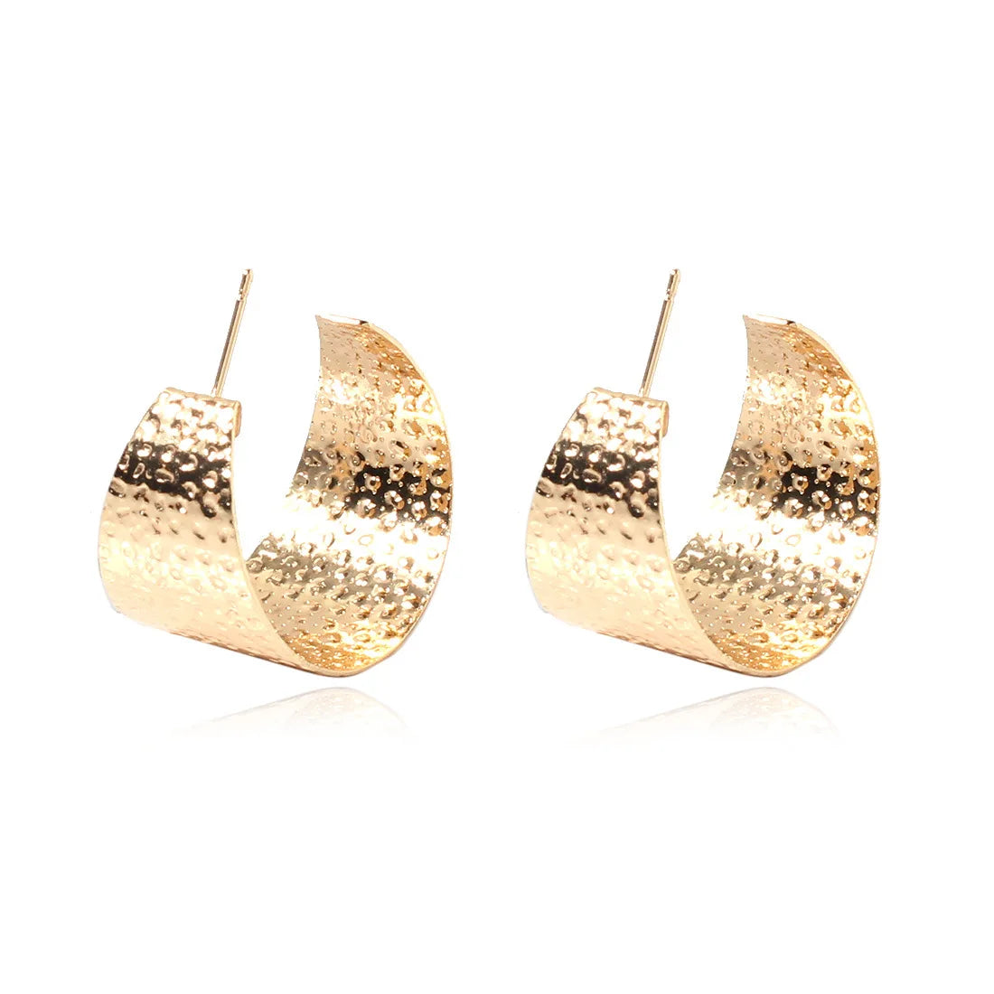 Popular Fashion Earring 18k Gold-plated C-shaped Earrings Personality Honeycomb Punk Party Alloy Hoop Earrings for Women