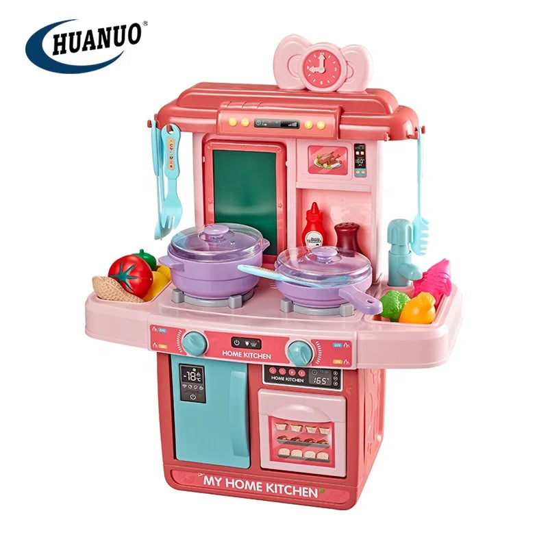 Kids Pretend Play Preschool Dinnerware Set Fun Game Toy Kitchen Sink Kitchen Toys Cooking Set Food