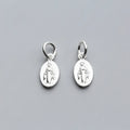 Small 7mm Religious Jesus Christ Oval Design Pendant in 925 Sterling Silver