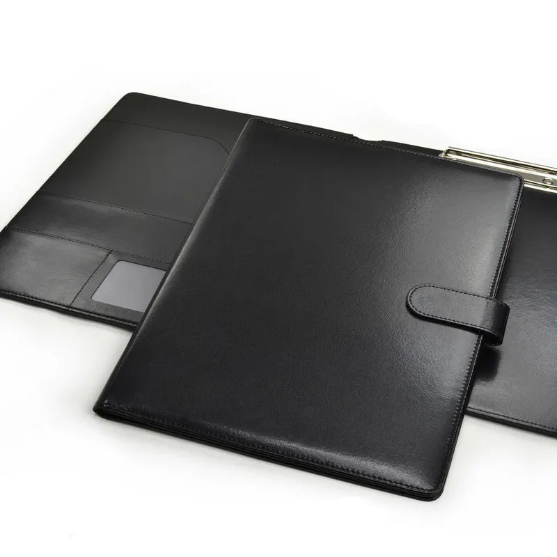 Custom Available Business A4 PU Leather Portfolio Document Holder File Folder With Magnetic Buckle