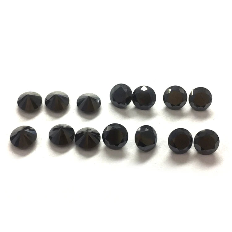 Wholesale Gra Certificated Loose Synthetic Stones Brilliant Round Cut Black Moissanite