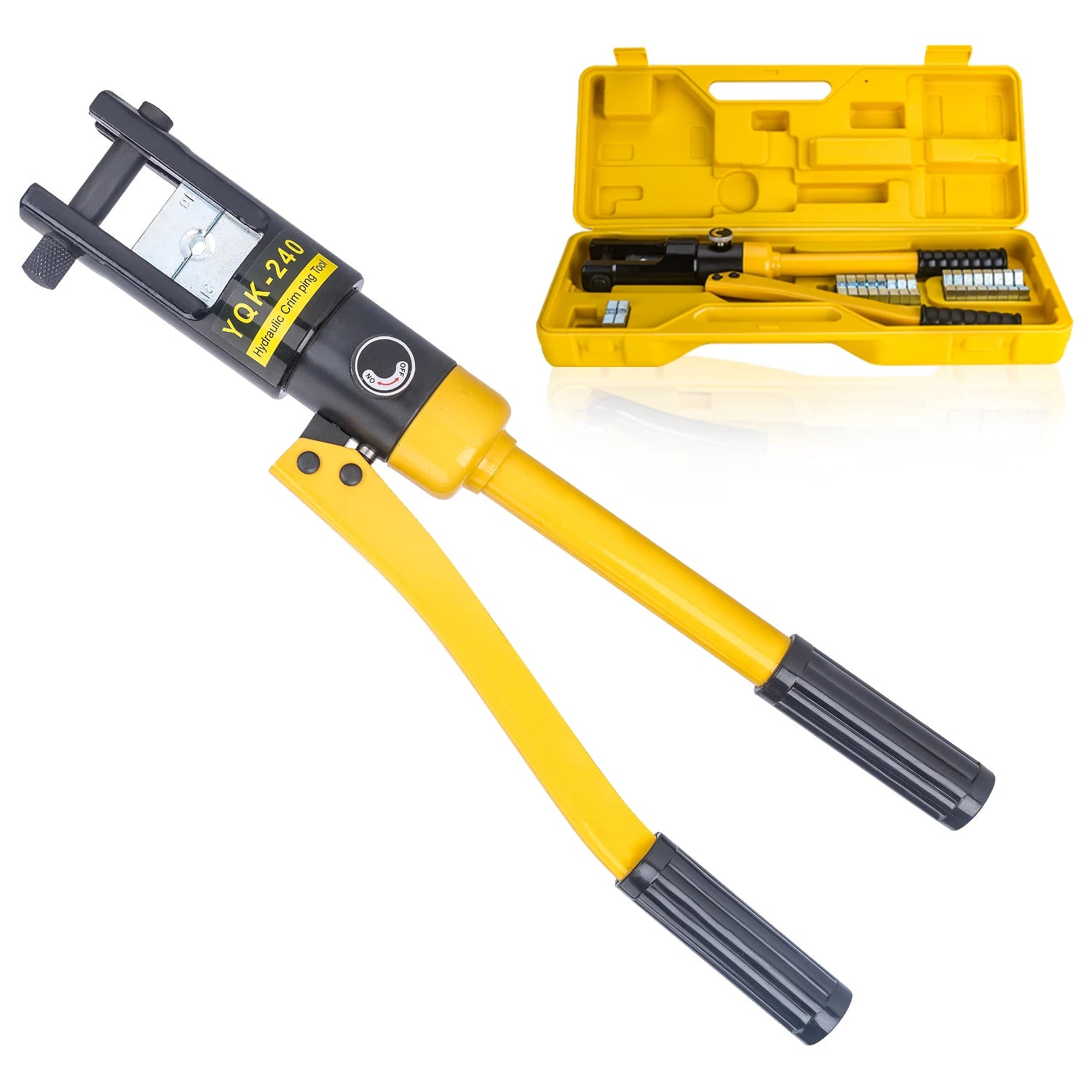 YQK240 Heavy Duty 12T Manually Hydraulic Crimper Crimping Tool Wire Battery Cable Lug Terminal Crimper Crimping Set